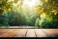 Serene outdoor wooden deck background