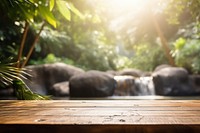 Serene tropical waterfall background