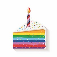 Colorful rainbow birthday cake illustration