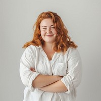 Confident woman with red hair