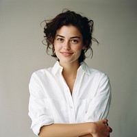 Casual portrait smiling woman white