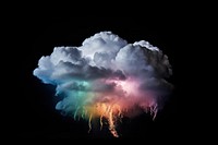 Colorful cloud with lightning bolts