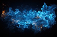 Abstract blue fiery smoke art