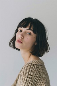 Elegant woman with short hair