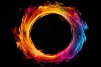 Vibrant circular fiery energy ring