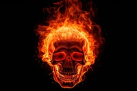 Fiery skull with intense flames