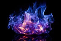 Vibrant blue and purple flames