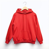 Red hoodie on hanger