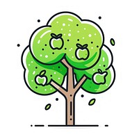 Vibrant apple tree illustration