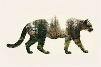 Leopard forest double exposure art