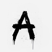 Grunge black letter A illustration