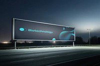 Night billboard sign mockup psd