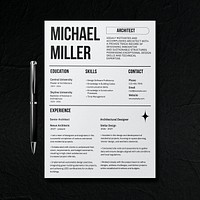 Professional resume  mockup psd