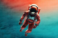 Astronaut in vibrant space