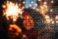 Blurred festive sparkler celebration