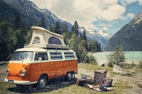 Vintage camper van adventure