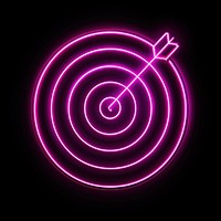 Neon target with arrow