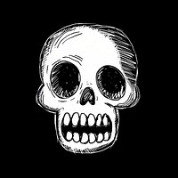 Simple cartoon skull icon illustrated drawing person.