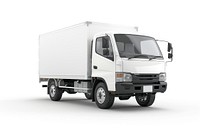 White delivery truck isolated background