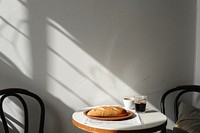 Cozy breakfast sunlight table