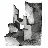 Abstract architectural grayscale illustration