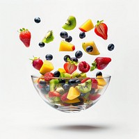 Colorful fresh fruit salad bowl