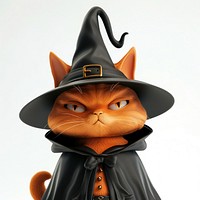 Cat witch Halloween costume illustration