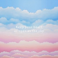 Inspirational sky pastel clouds Instagram post template vector