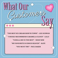 What our customers say Instagram post template vector