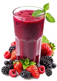 Refreshing berry smoothie with mint