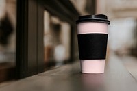 Coffee cup sleeve mockup, takeaway drink psd