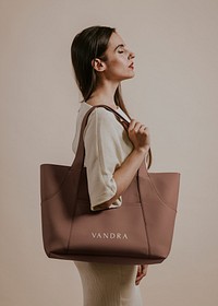 Leather bag mockup, women's accessory psd