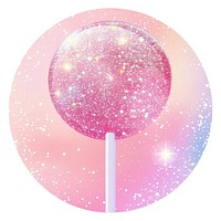 Sparkling pink lollipop illustration