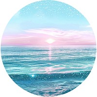 Serene pastel ocean sunset