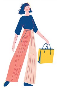 Stylish woman shopping illustration