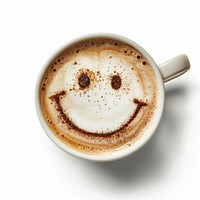 Smiling coffee cup foam art