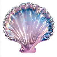 Iridescent seashell with sparkling rhinestones