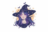 Mystical witch with purple hair