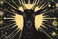 Mystical goat cosmic illustration