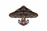 Detailed mushroom with floral elements