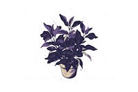 Purple potted plant illustration art