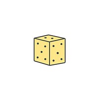 Yellow dice icon illustration