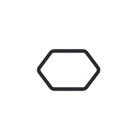 Minimalist hexagon black outline