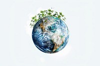 Earth with green plant growth