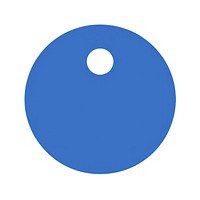 Blue circular tag with hole