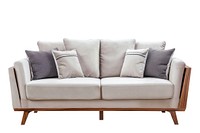 Modern beige sofa with cushions