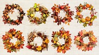 Fall wreath element set