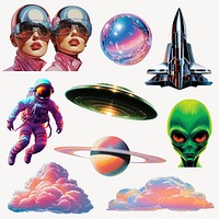 Sci-fi nostalgia air brush element | Free Photo - rawpixel