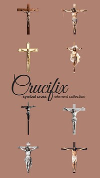 Crucifixes Jesus cross element set