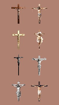 Crucifixes Jesus cross element set